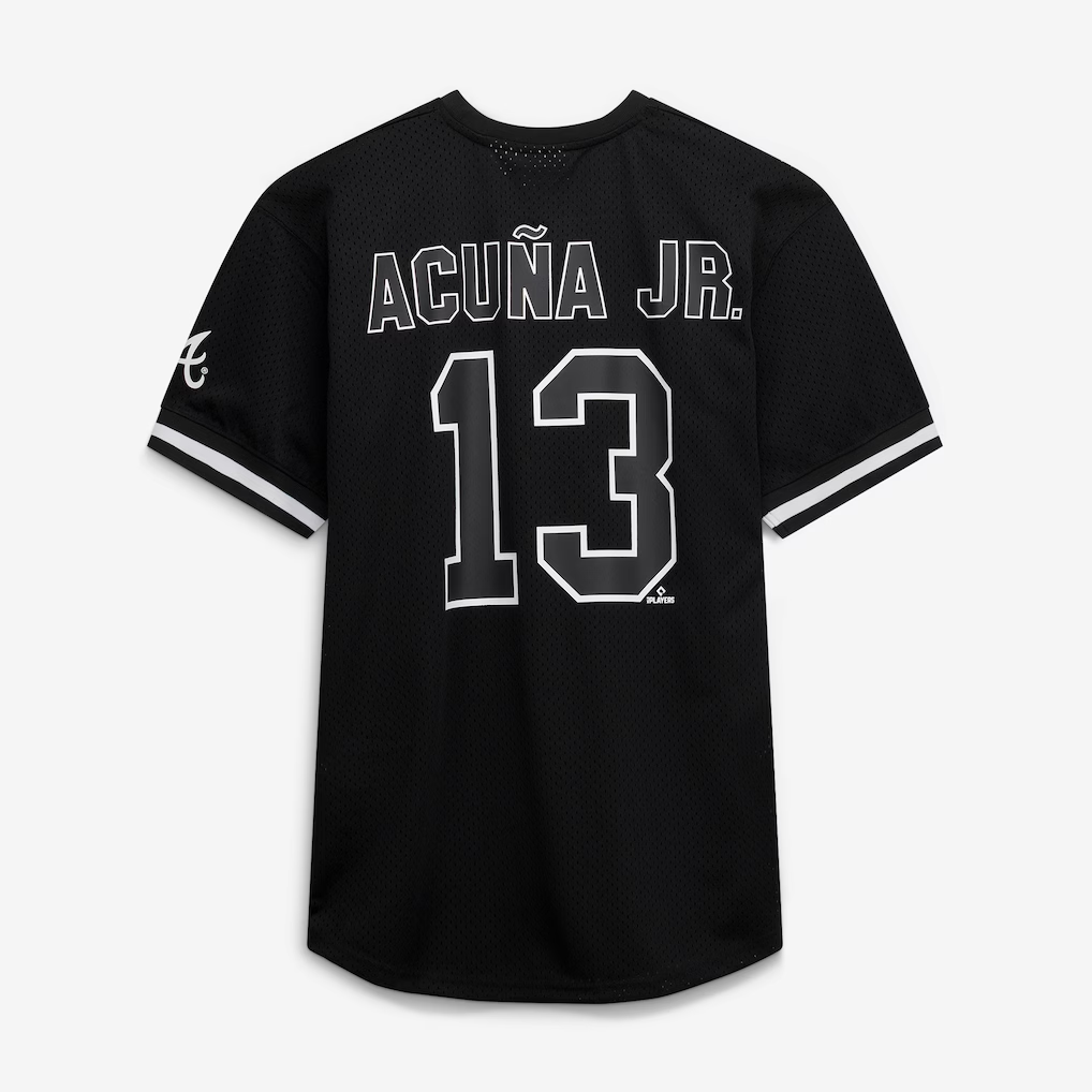 Crovyie A.Braves #13 Ronald Acuña Jr. Fanatics Black White Big & Tall Heavyweight Mesh Stitched Personalized Jerseys