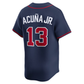 Crovyie A.Braves #13 Ronald Acuña Jr. Navy Alternate Limited Stitched Personalized Jerseys