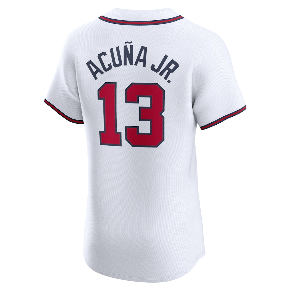 Crovyie A.Braves #13 Ronald Acuña Jr. White Home Elite Stitched Personalized Jerseys