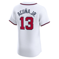 Crovyie A.Braves #13 Ronald Acuña Jr. White Home Elite Stitched Personalized Jerseys