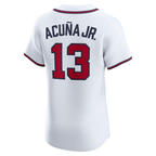 Crovyie A.Braves #13 Ronald Acuña Jr. White Home Elite Player Stitched Personalized Jerseys