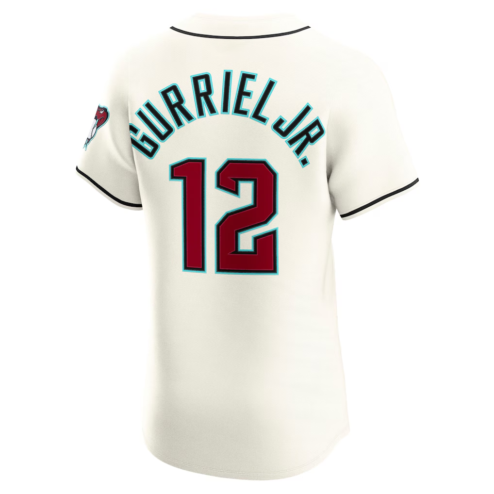 RONEY A.Diamondbacks #12 Lourdes Gurriel Jr. Cream Home Elite Stitched Jersey