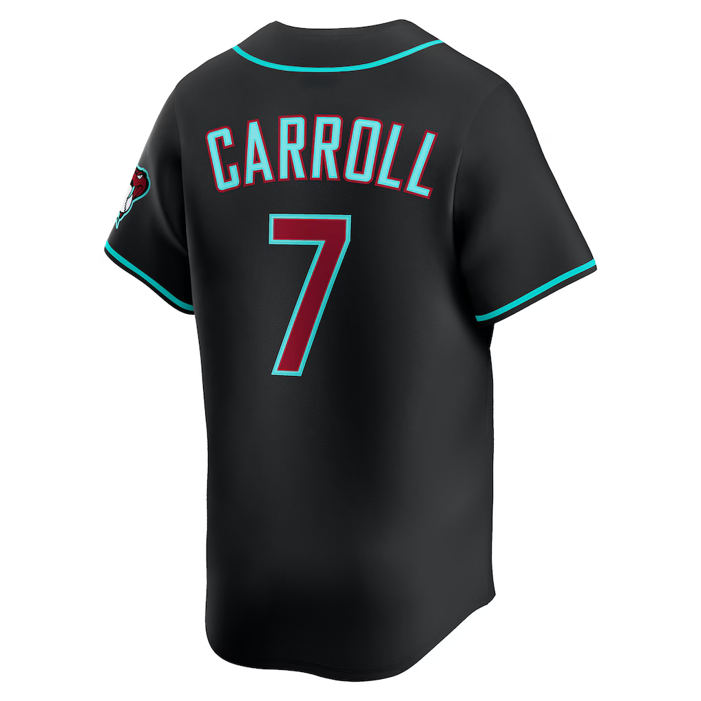 Crovyie A.Diamondbacks #7 Corbin Carroll Black Alternate Limited Player Stitched Personalized Jerseys