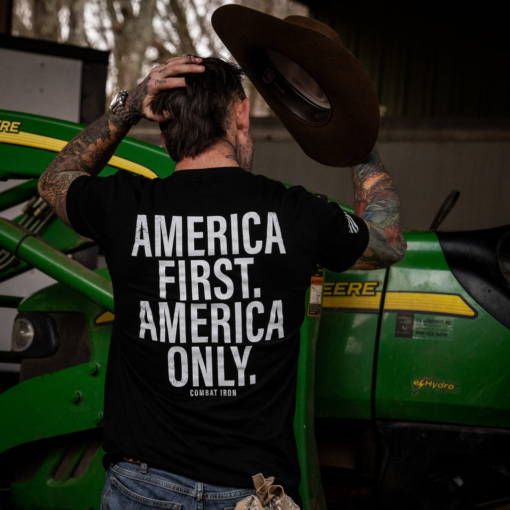 America First. American Only. Men's T-Shirt