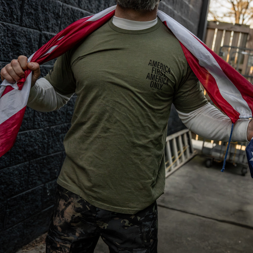America First. American Only. Men's T-Shirt