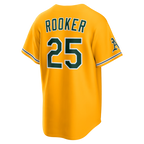 Crovyie Athletics #25 Brent Rooker Gold Alternate Stadium Stitched Personalized Jerseys