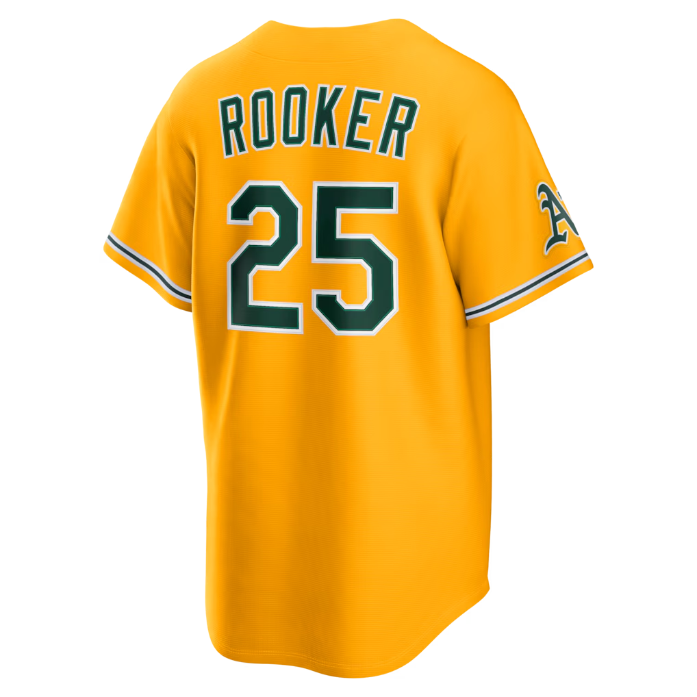 Crovyie Athletics #25 Brent Rooker Gold Alternate Stadium Stitched Personalized Jerseys