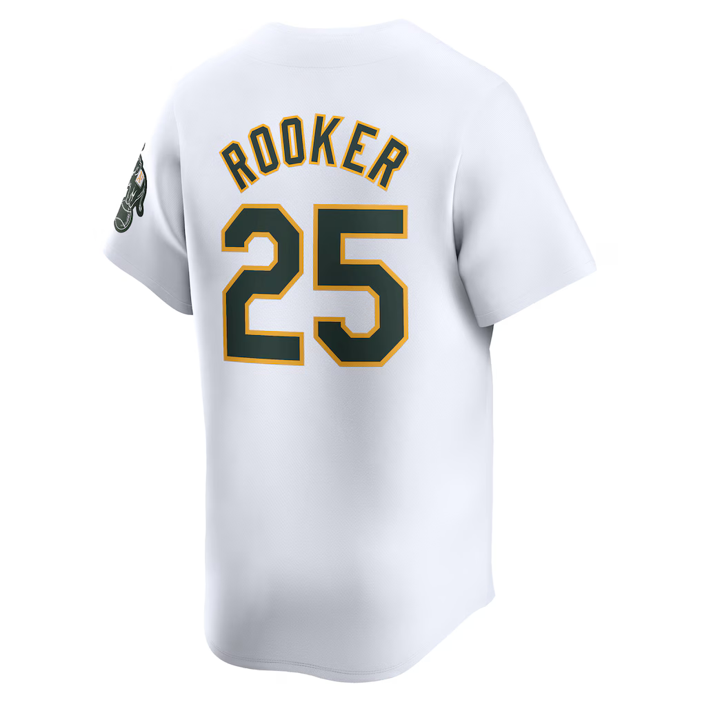 Crovyie Athletics #25 Brent Rooker White Home Limited Player Stitched Personalized Jerseys