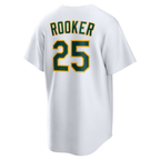 Crovyie Athletics #25 Brent Rooker White Home Replica Stitched Personalized Jerseys