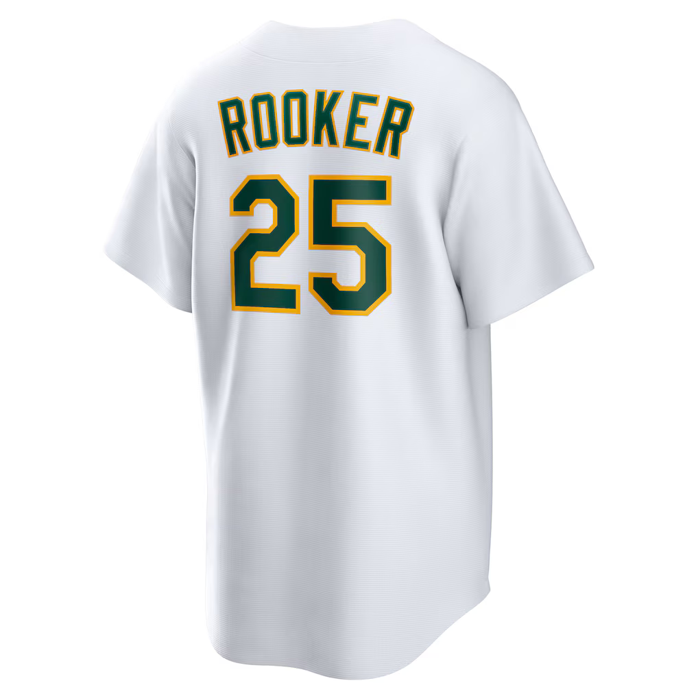 Crovyie Athletics #25 Brent Rooker White Home Replica Stitched Personalized Jerseys