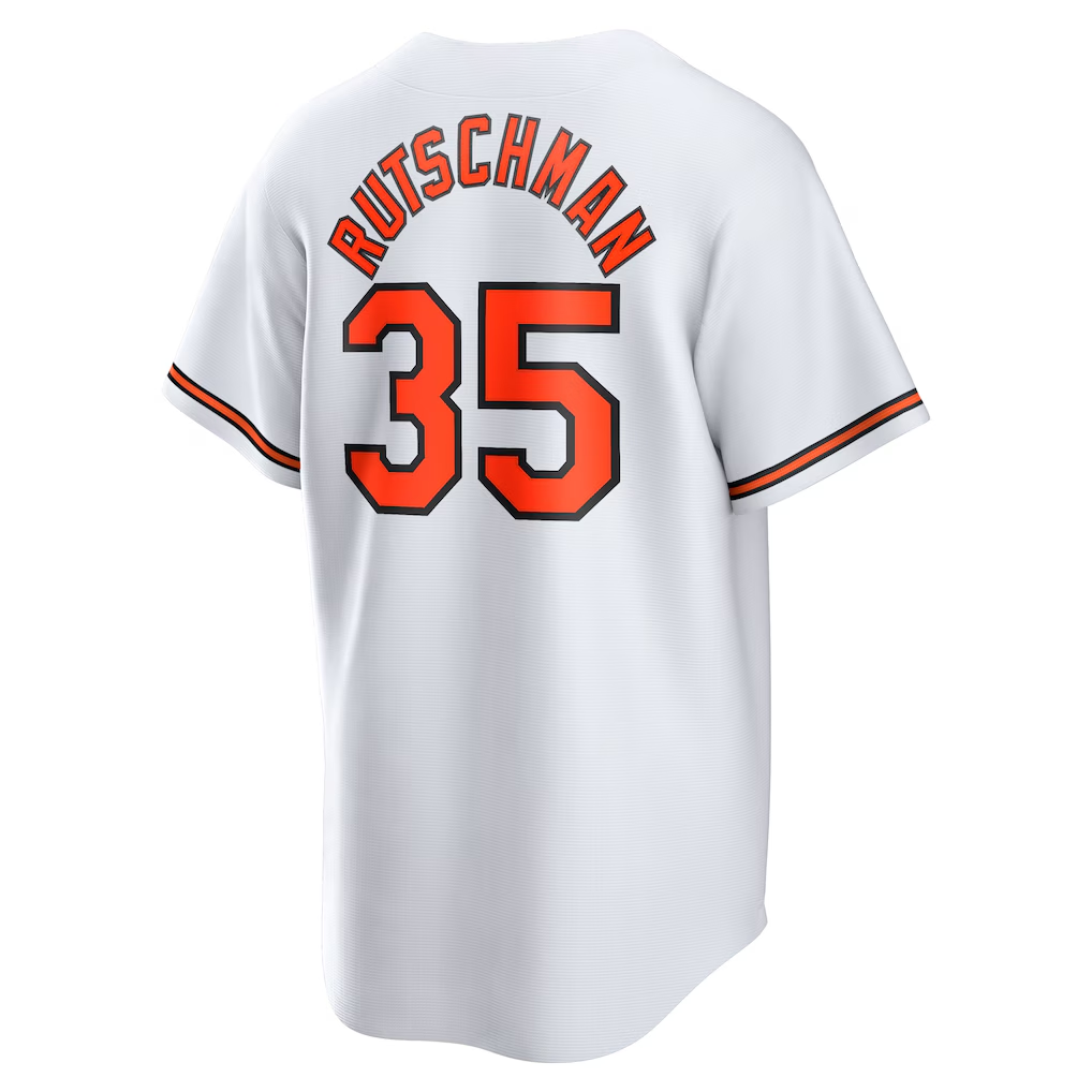 RONEY B.Orioles #35 Adley Rutschman White Replica Player Stitched Jersey