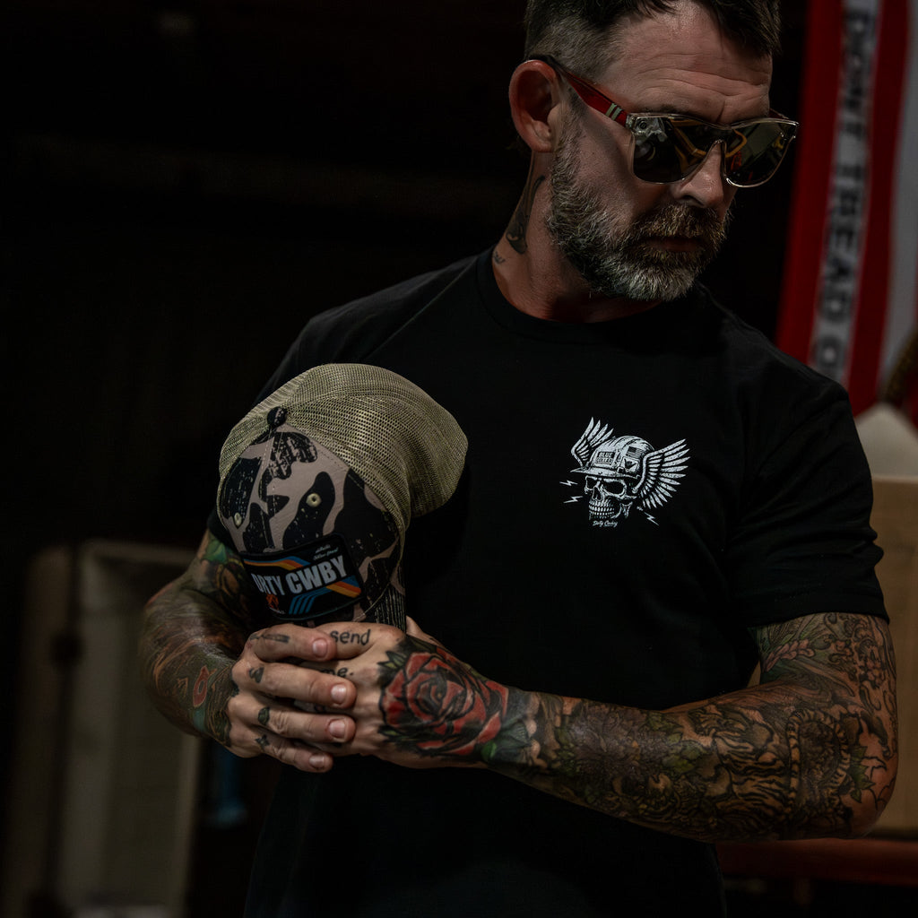 Blue Collar Skull Men's T-Shirt