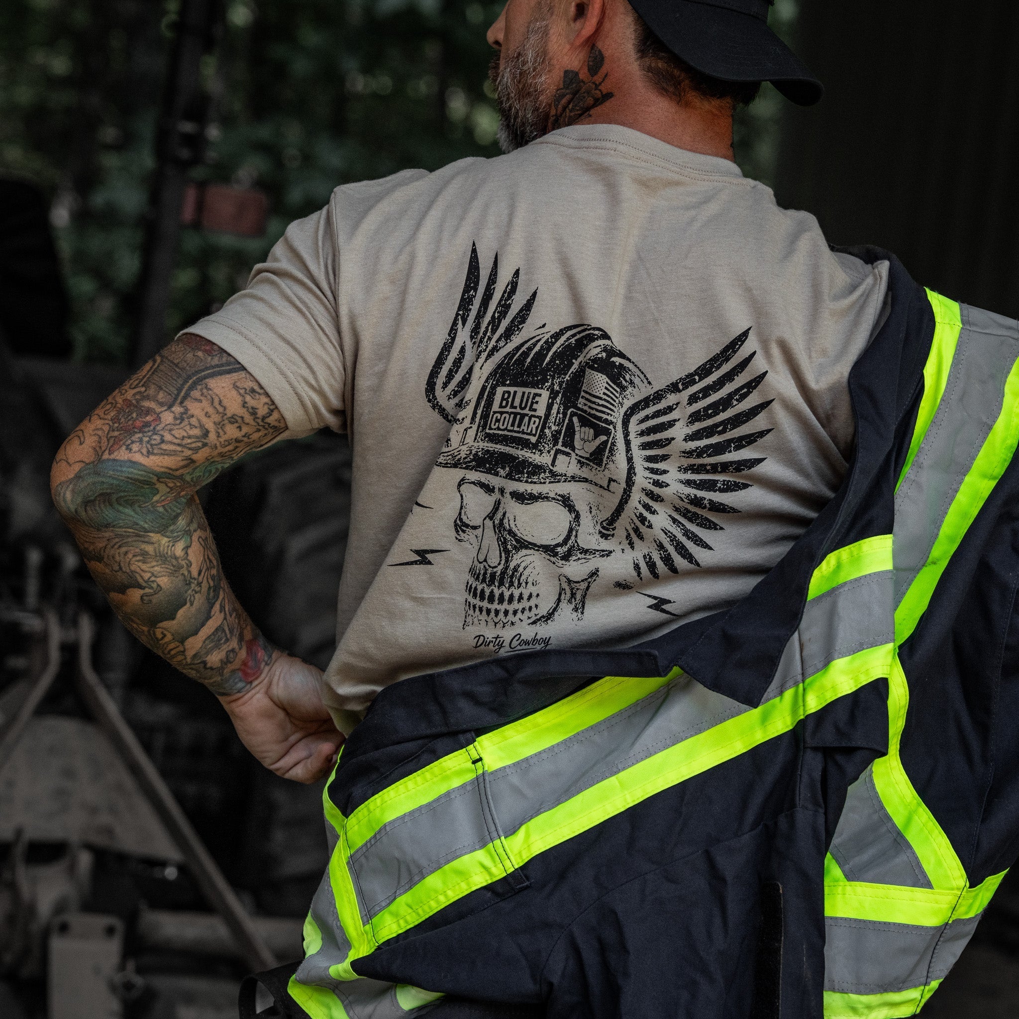 Blue Collar Skull Men's T-Shirt