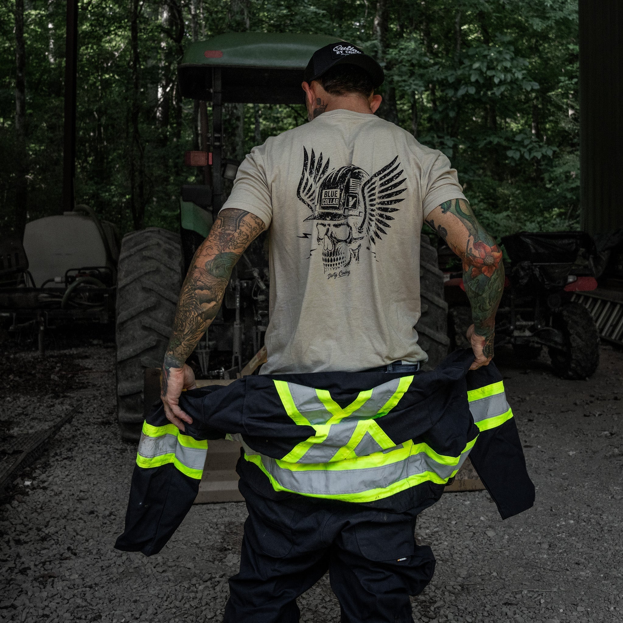 Blue Collar Skull Men's T-Shirt