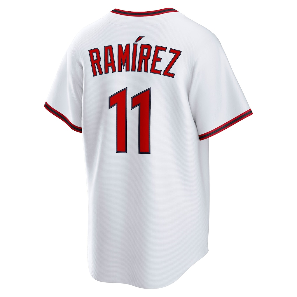 RONEY C.Guardians #11 José Ramírez White Home Replica Stitched Jersey