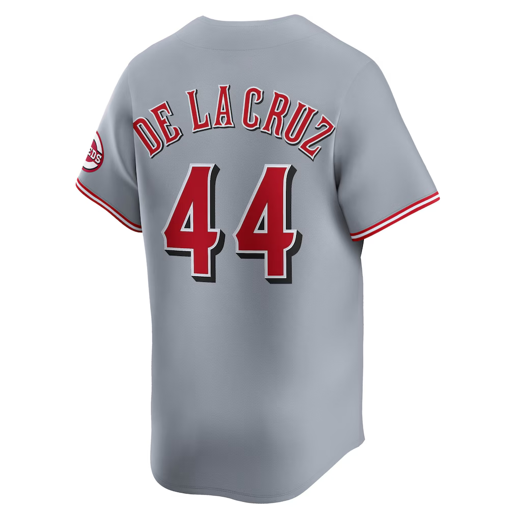 RONEY C.Reds #44 Elly De La Cruz Gray Road Limited Player Stitched Jersey