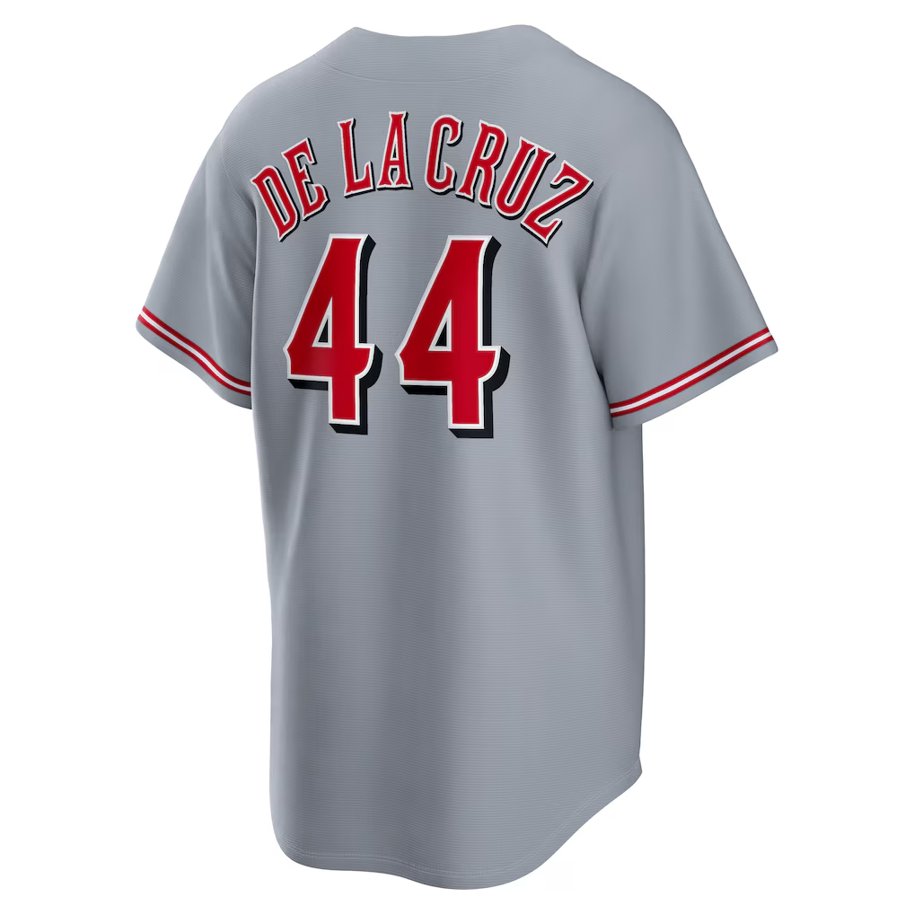 RONEY C.Reds #44 Elly De La Cruz Gray Road Replica Stitched Jersey