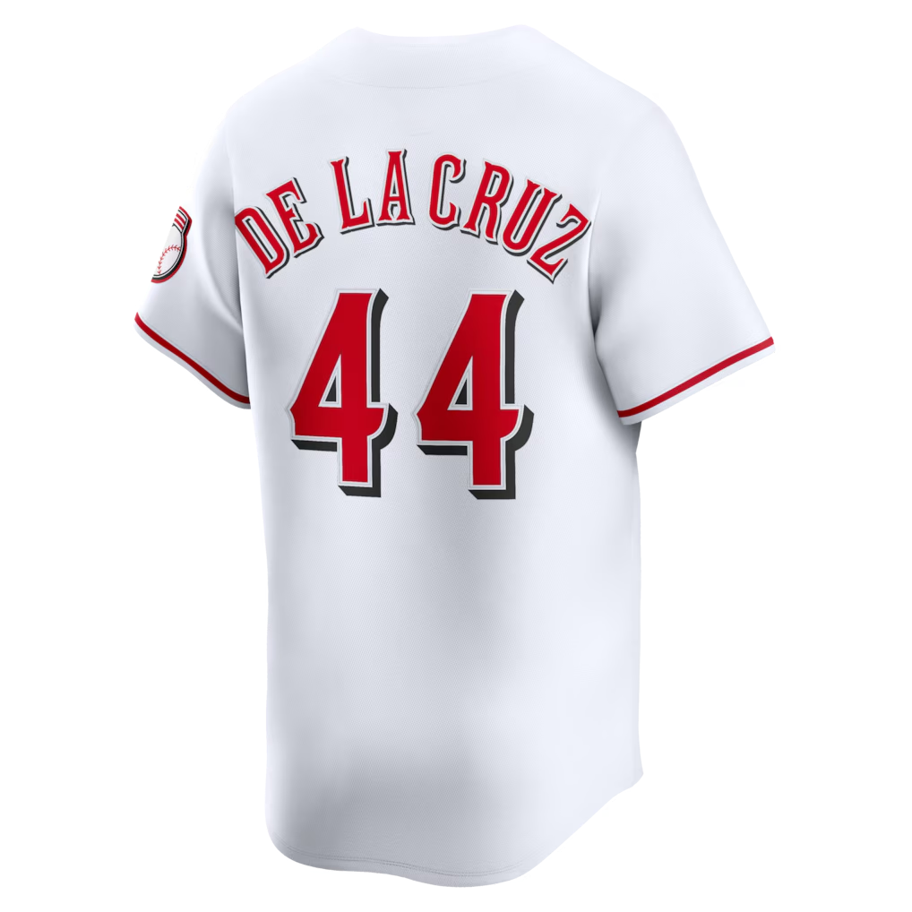 RONEY C.Reds #44 Elly De La Cruz White Alternate 2 Limited Player Stitched Jersey
