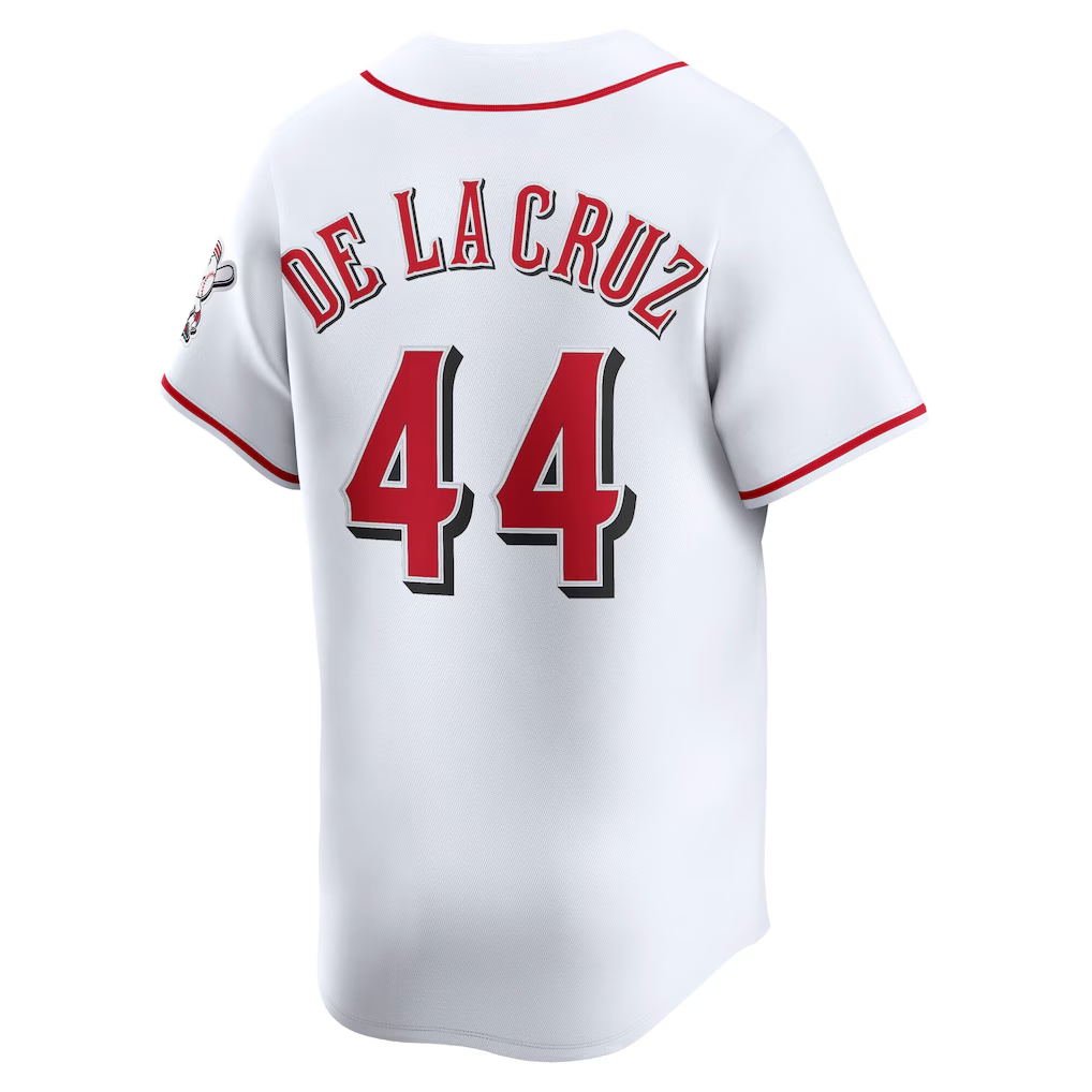 RONEY C.Reds #44 Elly De La Cruz White Home Limited Player Stitched Jersey
