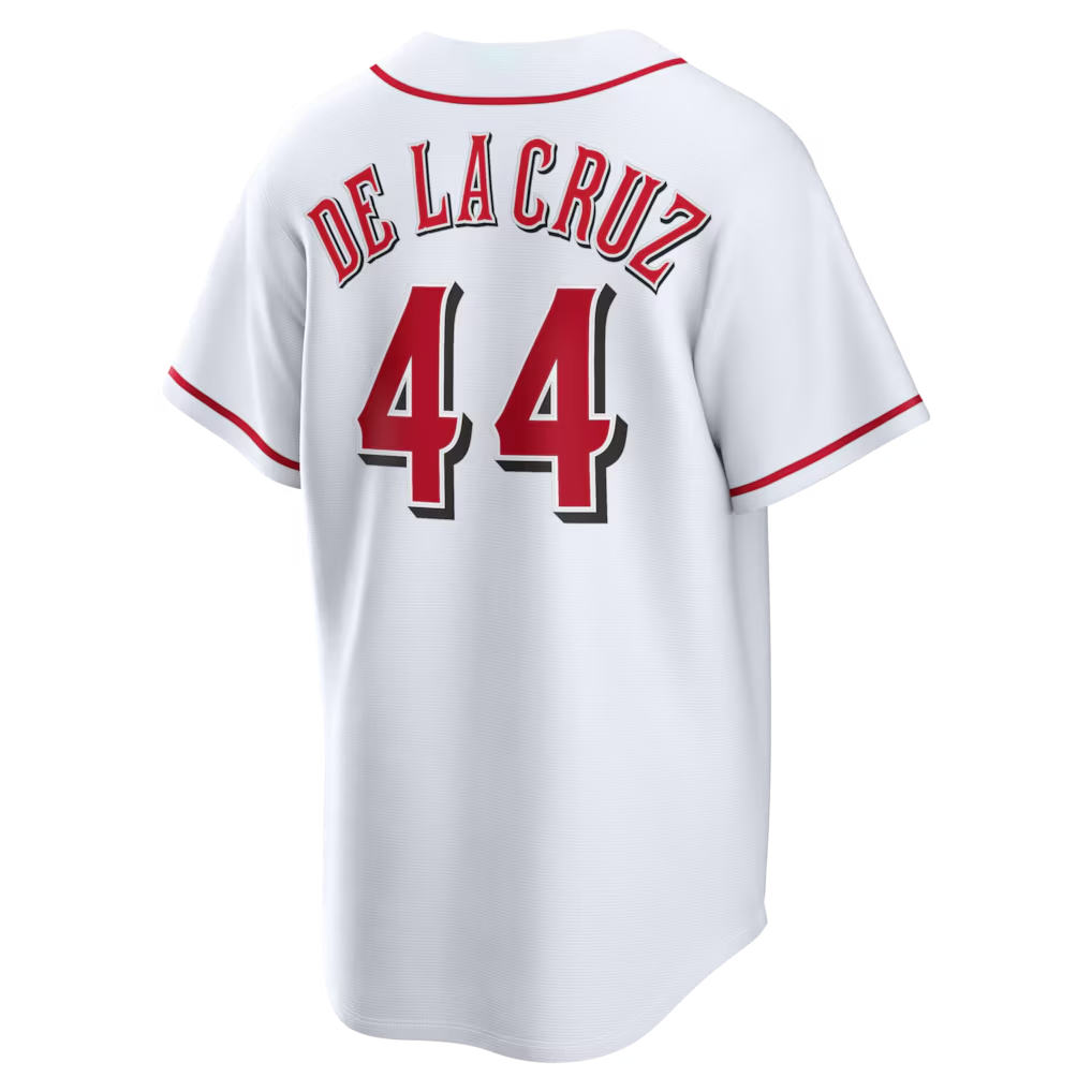 RONEY C.Reds #44Elly De La Cruz White Home Replica Stitched Jersey