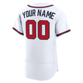 Crovyie Custom A.Braves White Home Authentic Stitched Personalized Jerseys