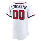 Crovyie Custom A.Braves White Home Authentic Stitched Personalized Jerseys