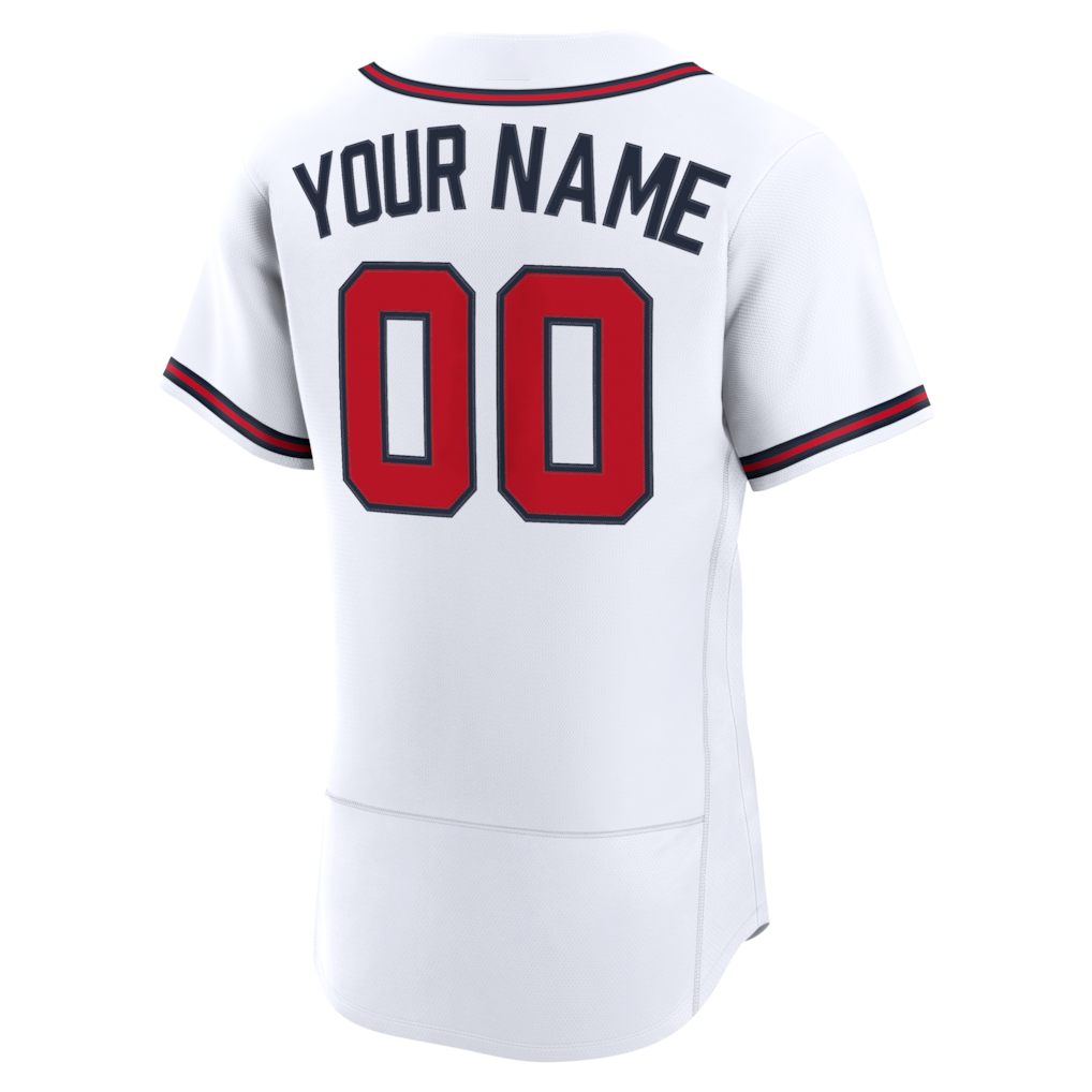 Crovyie Custom A.Braves White Home Authentic Stitched Personalized Jerseys