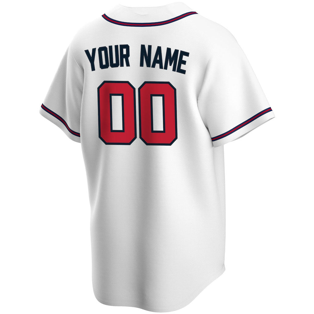 Crovyie Custom A.Braves White Home Replica Stitched Personalized Jerseys