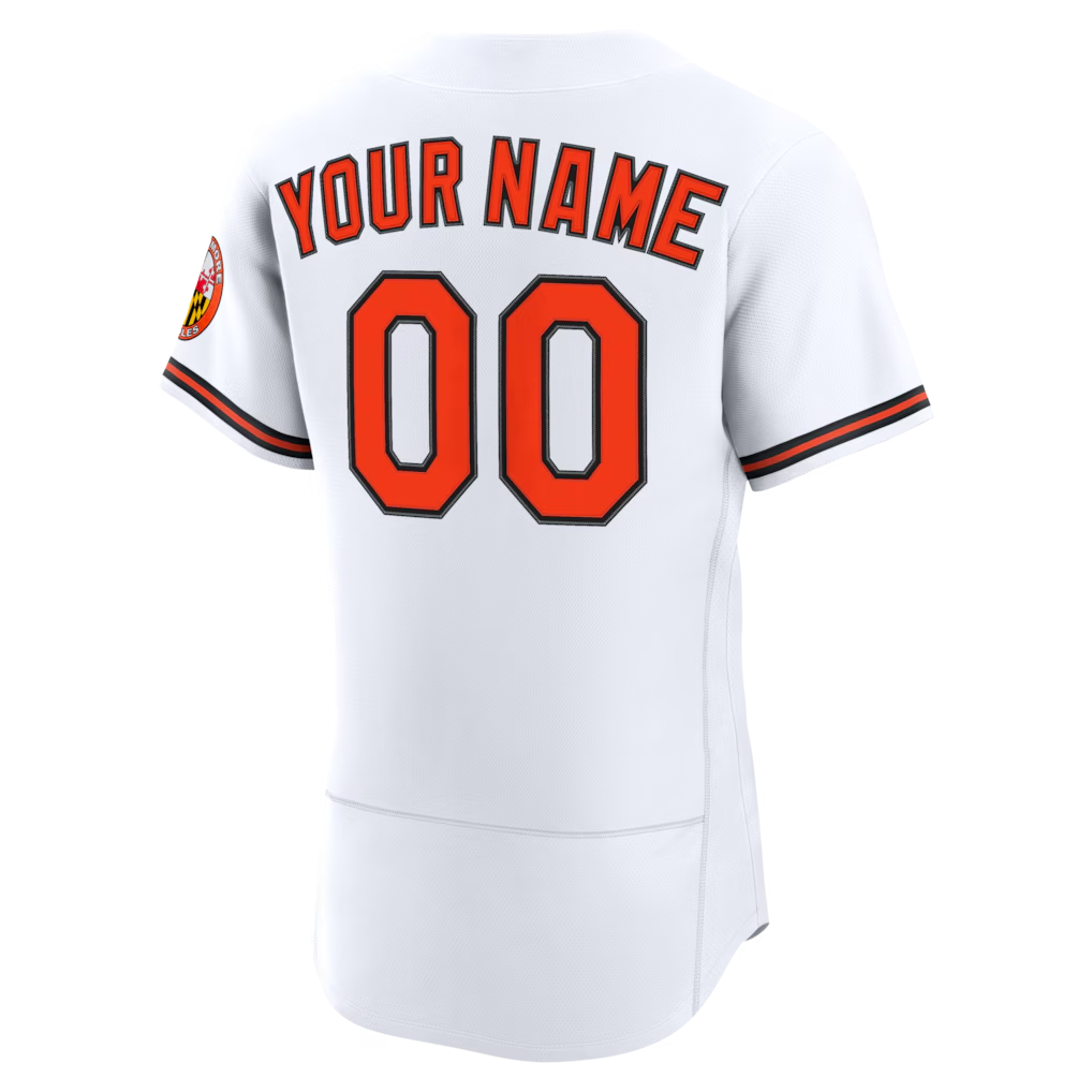 RONEY Custom B.Orioles White Home Authentic Stitched Jersey