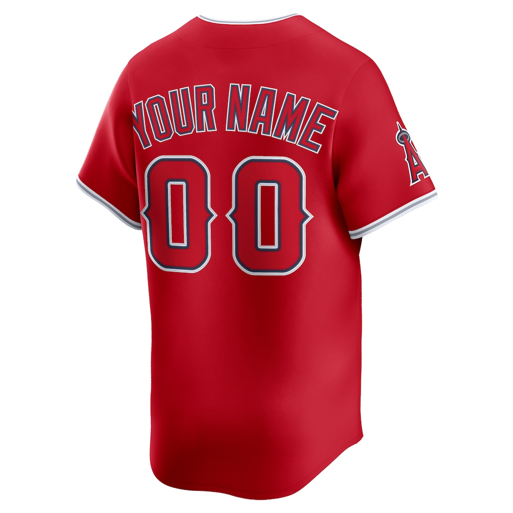 RONEY Custom LA.Angels Red Alternate Limited Stitched Jersey