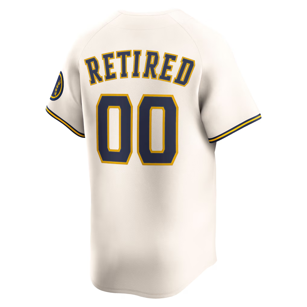 RONEY Custom M.Brewers Cream Home Limited Pick-A-Player Retired Roster Stitched Jersey