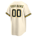 RONEY Custom M.Brewers Cream Home Replica Stitched Jersey