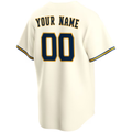 RONEY Custom M.Brewers Cream Home Replica Stitched Jersey