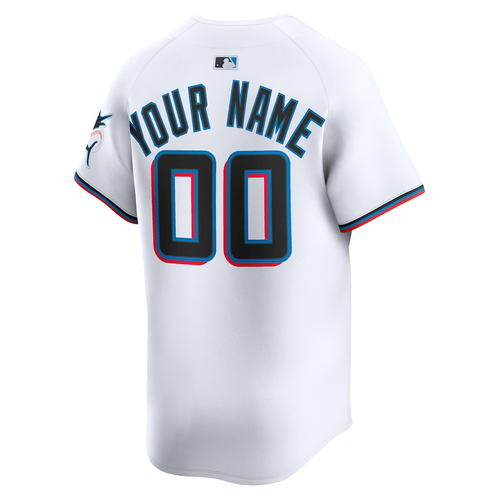 RONEY Custom M.Marlins White Home Limited Stitched Jersey