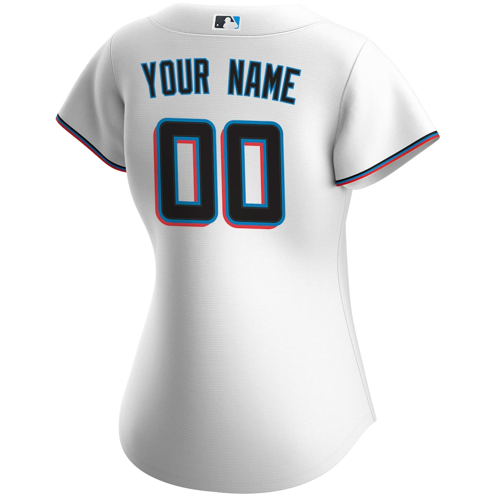 RONEY Custom M.Marlins White Home Replica Stitched Jersey