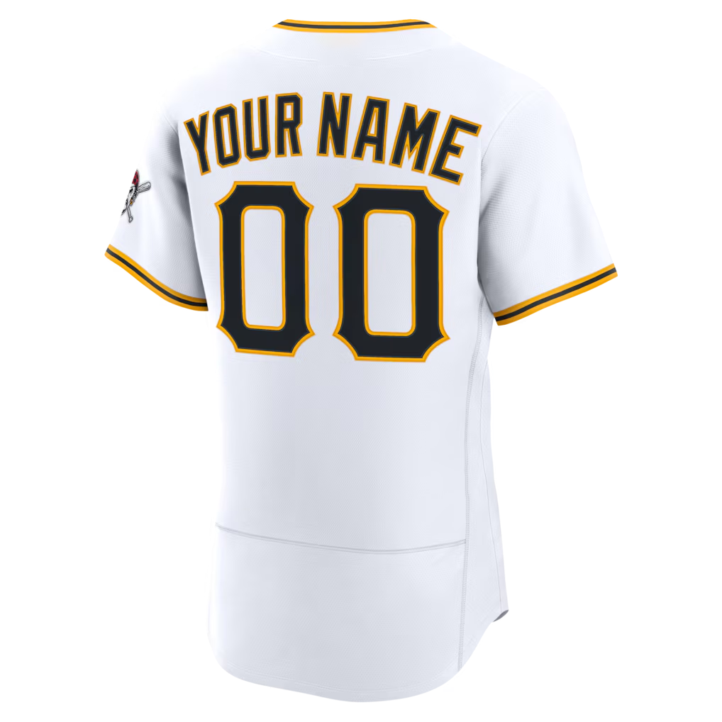 RONEY Custom P.Pirates White Home Authentic Stitched Jersey