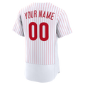 RONEY Custom PH.Phillies White Home Authentic Stitched Jersey