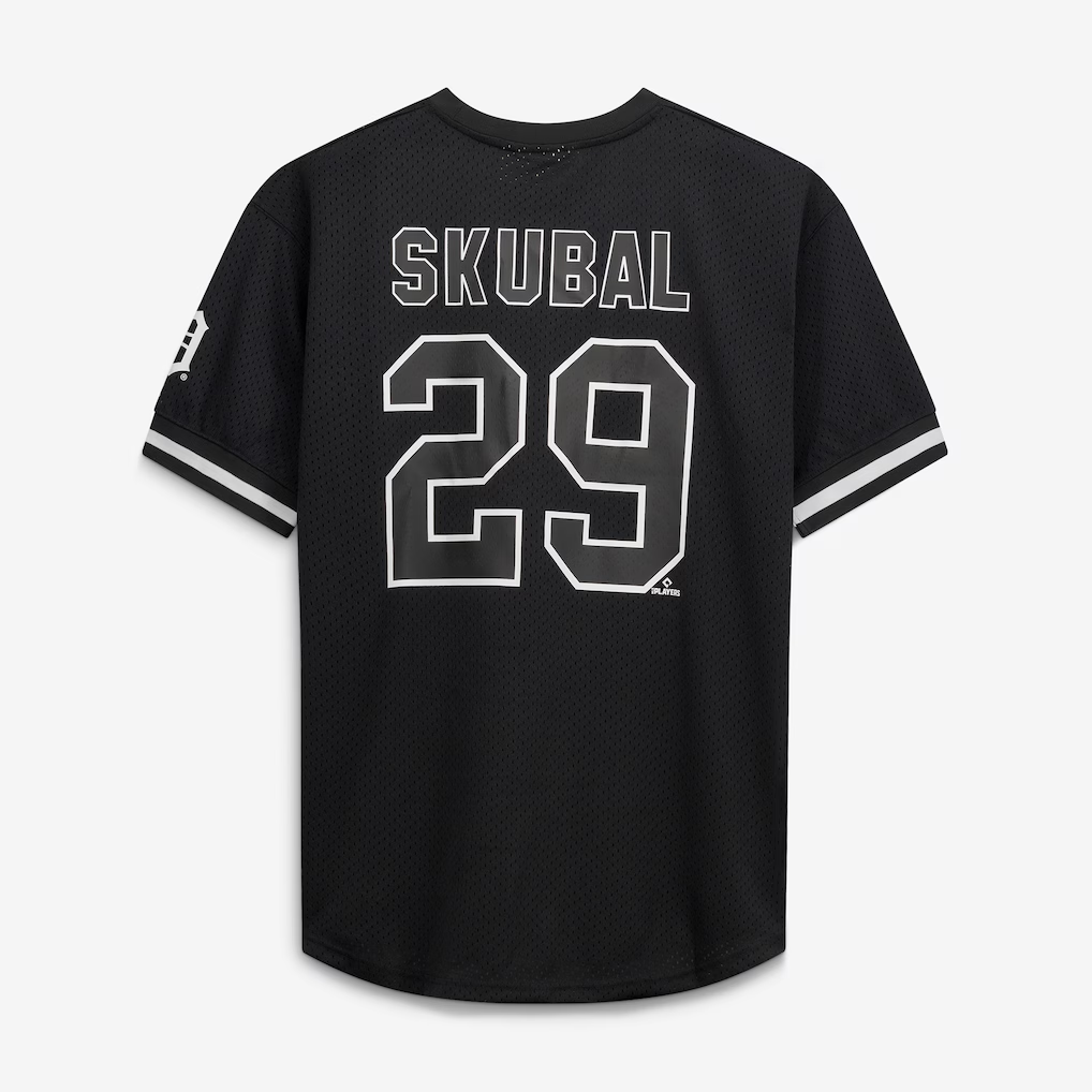 RONEY D.Tigers #29 Tarik Skubal Fanatics Black White Big & Tall Heavyweight Mesh Stitched Jersey