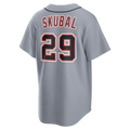 RONEY D.Tigers #29 Tarik Skubal Gray Road Limited Stitched Jersey
