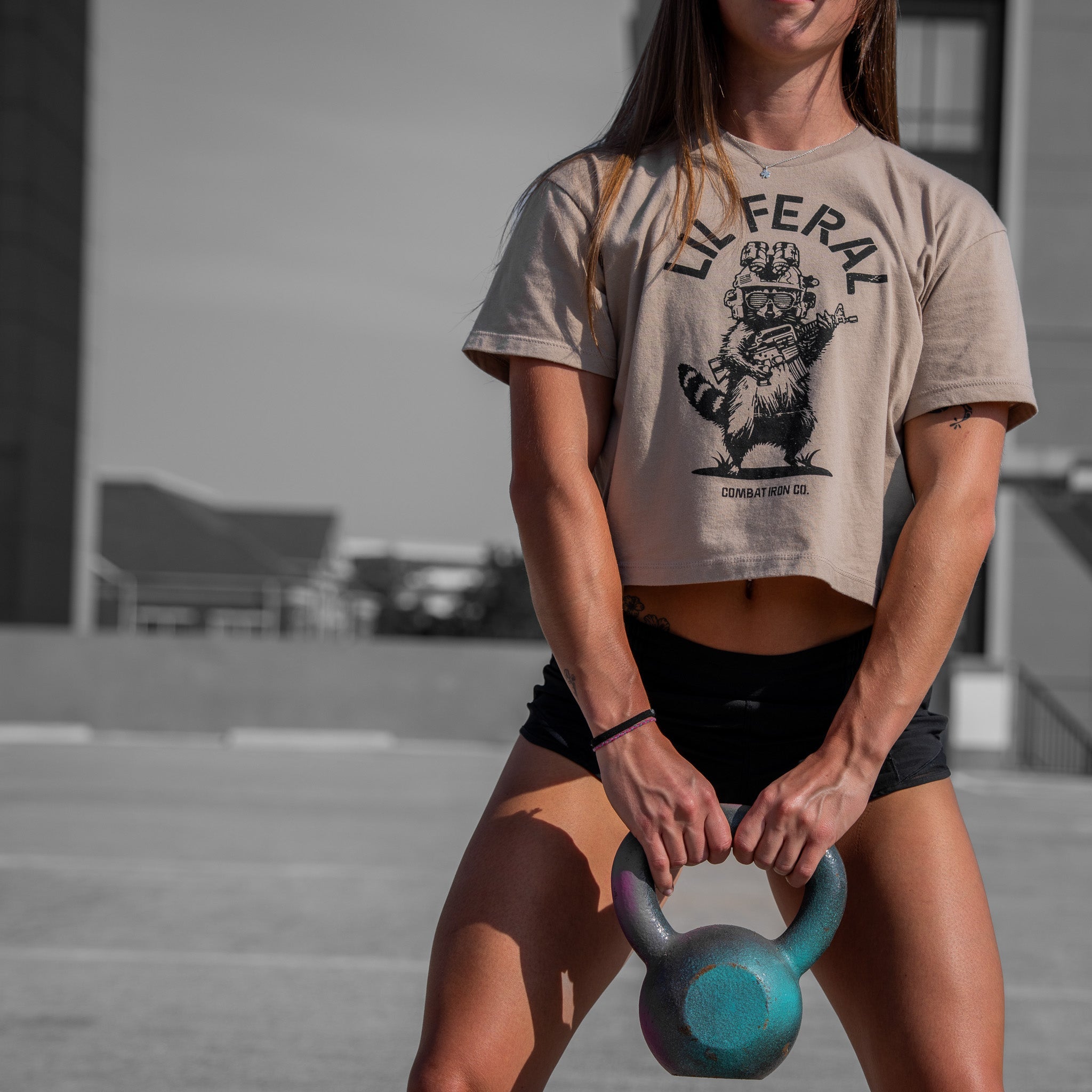 Lil Feral Raccoon Women's Crop T-Shirt