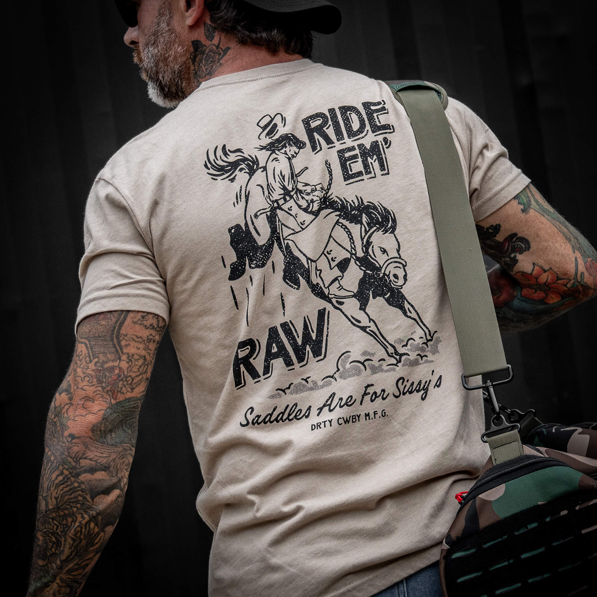 Ride 'Em Raw Saddles Are For Sissy's Men's T-Shirt