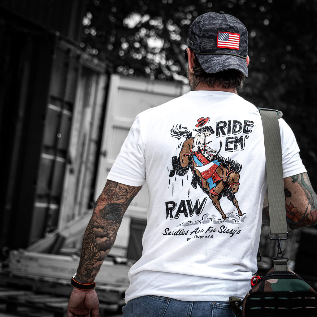 Ride 'Em Raw Saddles Are For Sissy's Men's T-Shirt
