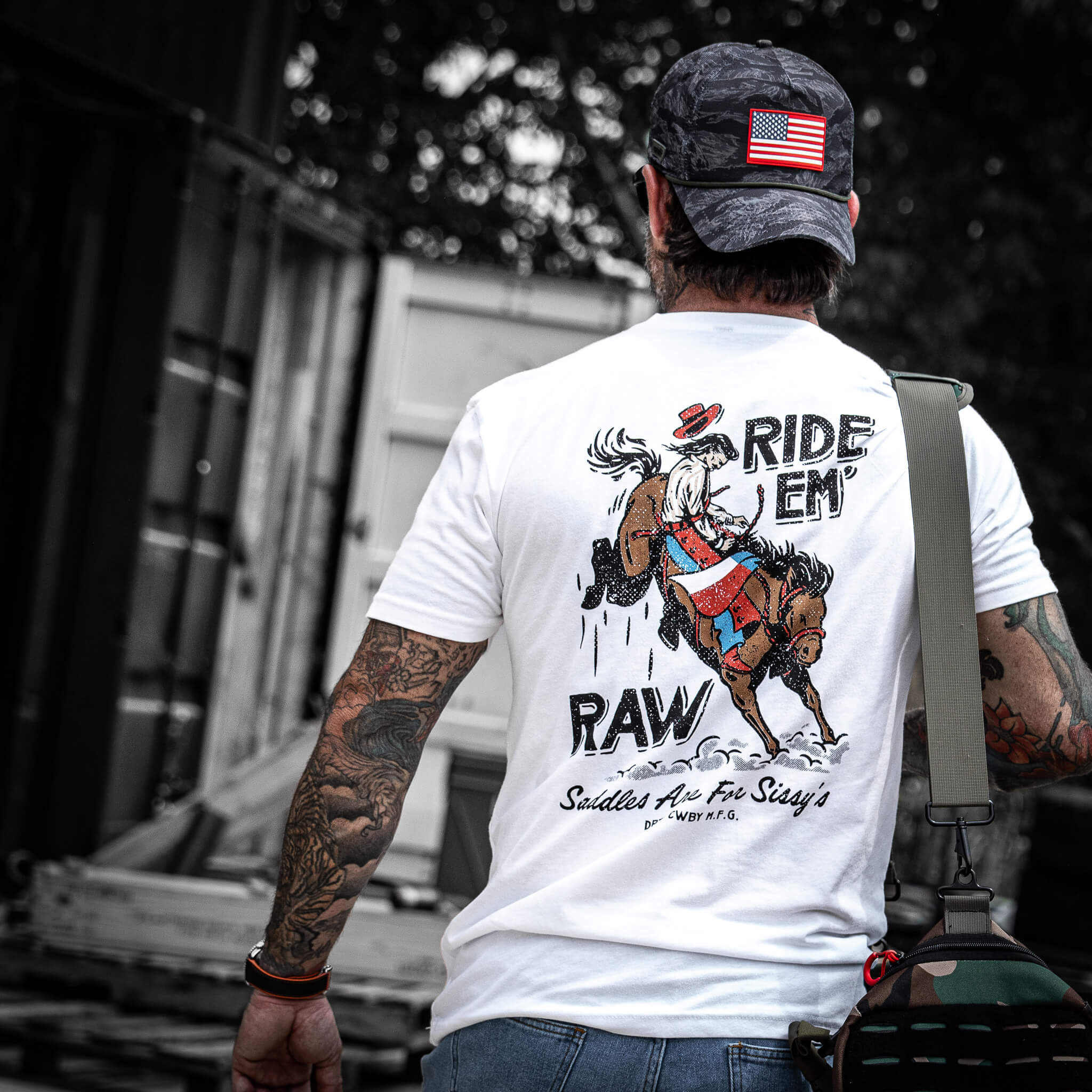 Ride 'Em Raw Saddles Are For Sissy's Men's T-Shirt