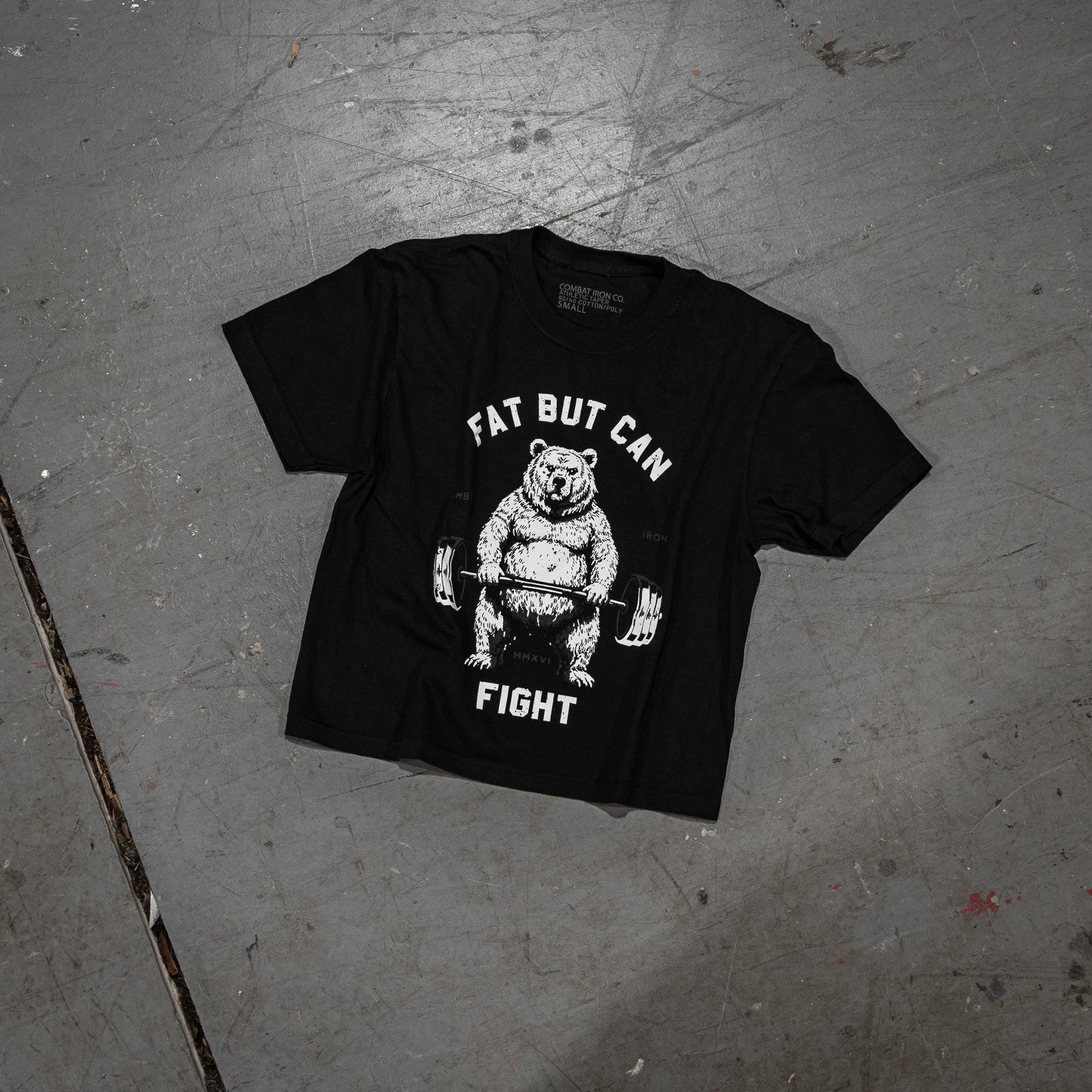 Fat But Can Fight Women's Crop Heavyweight Tee
