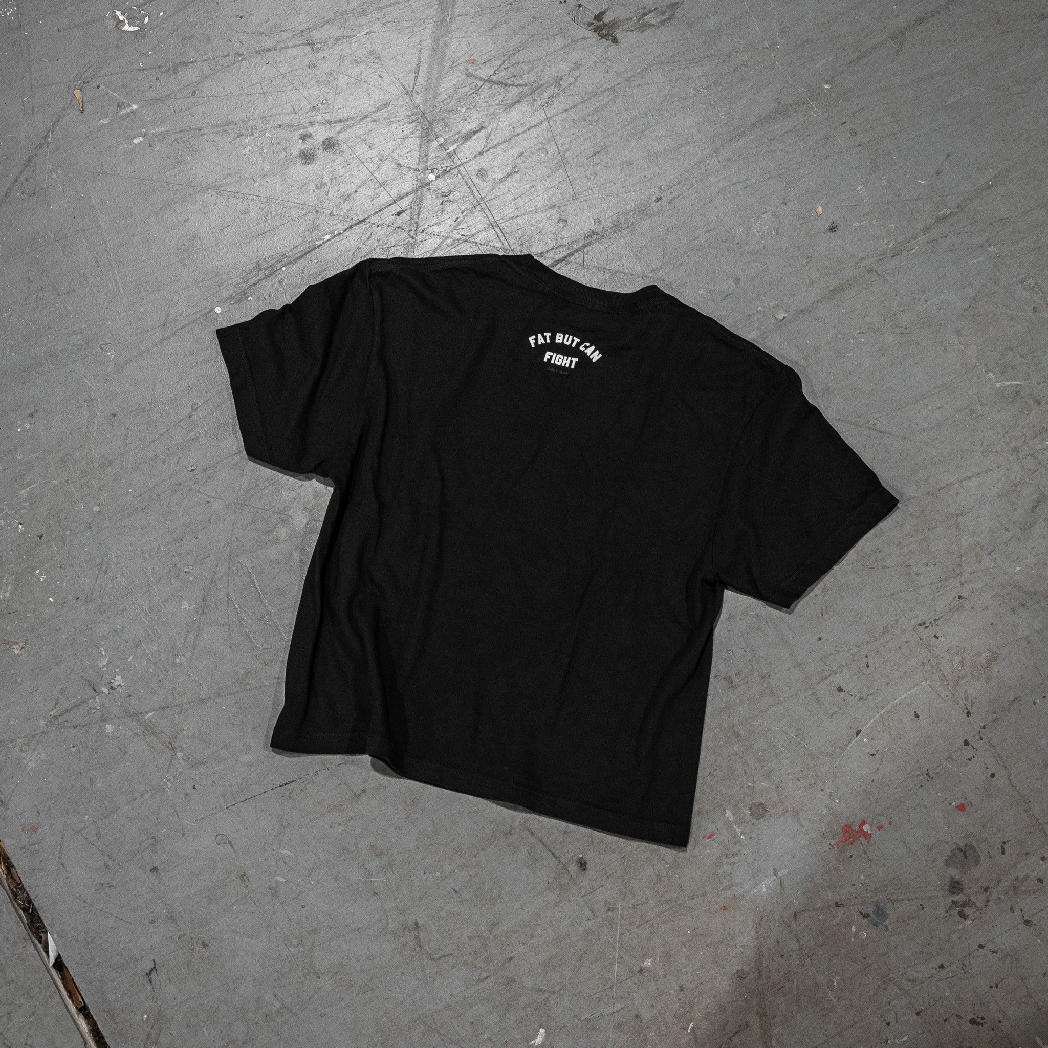 Fat But Can Fight Women's Crop Heavyweight Tee