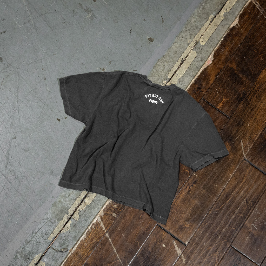 Fat But Can Fight Women's Crop Heavyweight Tee