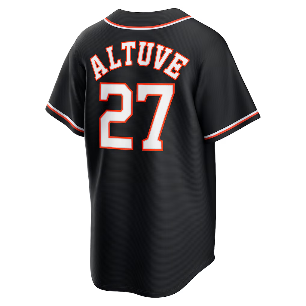 RONEY H.Astros #27 Jose Altuve Fashion Replica Black Out Stitched Jersey