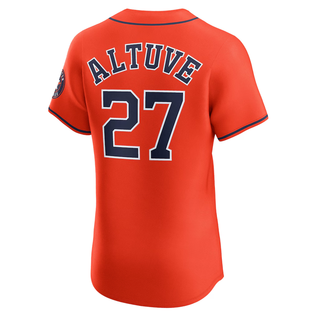 RONEY H.Astros #27 Jose Altuve Orange Alternate Elite Player Stitched Jersey