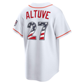 RONEY H.Astros #27 Jose Altuve White USA 250 Fourth of July Home Stadium Stitched Jersey