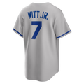 RONEY K.City Royals #7 Bobby Witt Jr. Gray Road Replica Stitched Jersey